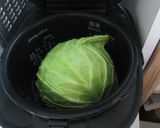豪快に！キャベツ丸ごと炊飯器蒸し作り方3写真