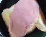 簡単朝食　トースト＋ハム作り方3写真