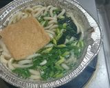 即席鍋焼きうどんに開きナメコと乾燥ワカメ作り方6写真