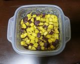 カボチャと黒豆とサツマイモでケーキ作り方1写真