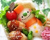 キャラ弁＊簡単♪クリスマススノーマン弁当作り方5写真