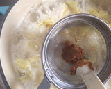 白菜と油揚げの豆乳風スープ作り方4写真