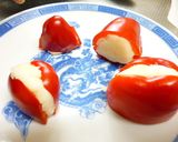 玄米菜食のクリスマス弁当☆パプリカサンタ作り方3写真