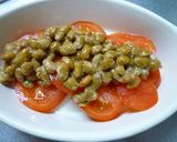 トマト＆納豆の鮭フレークのせチーズ焼き♪作り方2写真
