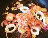 ピザソース消費！シーフードトマトパスタ作り方4写真