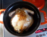 ストウブで超簡単　丸鶏チキンの蒸し焼き作り方3写真