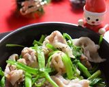 豚バラとセリのゆずこしょうオイル炒め作り方4写真