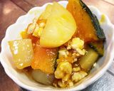 かぼちゃと大根の鶏そぼろあん作り方9写真