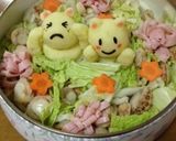 じゃがいもデコ鍋★豆乳鍋クマさん作り方4写真