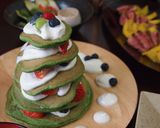 朝食に！卵不使用☆ほうれん草ホットケーキ作り方9写真