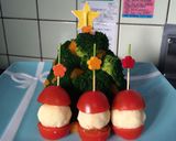 サンタと雪だるまのツリーサラダ作り方11写真