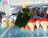 サンタと雪だるまのツリーサラダ作り方14写真
