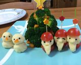 サンタと雪だるまのツリーサラダ作り方16写真