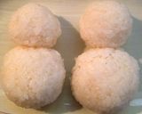 ラブラブマフラー＊雪だるまおにぎり作り方1写真