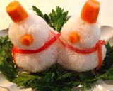 ラブラブマフラー＊雪だるまおにぎり作り方3写真