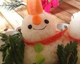 ラブラブマフラー＊雪だるまおにぎり作り方4写真