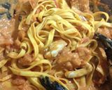 渡り蟹のトマトクリームパスタ作り方4写真