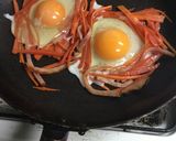 金時にんじんの巣ごもり卵(焼き豚入り)作り方4写真