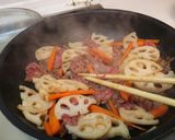 にんにく風味❁牛肉と根菜のきんぴら風作り方1写真