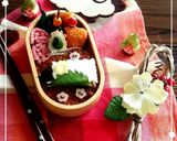 キャラ弁おせちniはんぺんと黒豆de羊作り方8写真