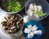 シンプル♬かぶと舞茸とはんぺん炒め作り方1写真