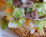 早くてさくっと野菜と豚肉の温か皿うどん作り方10写真