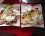 ♡卵とベーコンレタスホットサンド♡作り方3写真