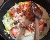 塩鮭とキャベツのクリームパスタ作り方6写真