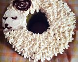 シフォンケーキ羊のデコ。抹茶と黒豆味作り方5写真