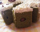 シフォンケーキ羊のデコ。抹茶と黒豆味作り方6写真