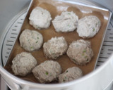 おうち飲茶✣里芋と豚ひき肉の蒸しだんご作り方10写真