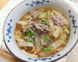 めんつゆで簡単♪肉うどん　白菜入り。。作り方4写真