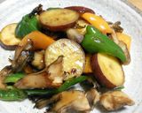 さつま芋と舞茸とピーマンの甘辛炒め♡作り方6写真