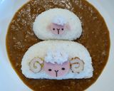 デコカレー☆鏡餅風ひつじカレーキャラ弁も作り方9写真