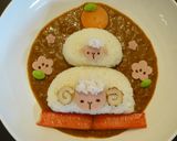 デコカレー☆鏡餅風ひつじカレーキャラ弁も作り方10写真