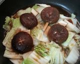 簡単副菜！椎茸と白菜の蒸しポン作り方2写真