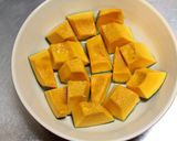 簡単☆かぼちゃのひき肉オイスターあんかけ作り方1写真
