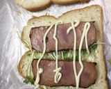 焼き豚とかいわれのサンドイッチ作り方4写真
