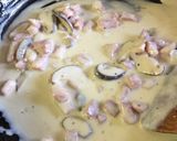 ハムきのこのクリームパスタ作り方4写真