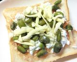 チーズ×３＊大葉香る枝豆の和トースト作り方3写真