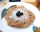 煮汁も入れて＊黒豆とバナナのホットケーキ作り方5写真