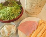 パンケーキmix でサラダロール作り方1写真