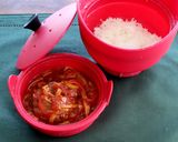 電子レンジでハンバーグライス作り方5写真