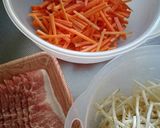 美味しい♪にんじんともやしと豚肉の和え物作り方1写真