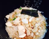 ＊七草と帆立の炊き込みごはん＊作り方1写真