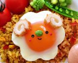 キャラ弁☆簡単♪目玉焼きひつじプレート作り方4写真