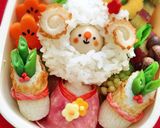 キャラ弁☆簡単♪お正月ひつじ弁当作り方9写真