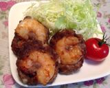 シャキシャキ♡レンコン入り海老ハンバーグ作り方9写真