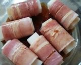 餅のベーコン巻き焼き作り方2写真