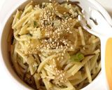 1歳児食_蕪の葉と塩昆布のスパゲッティ作り方6写真